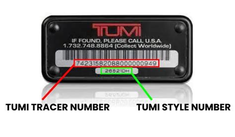 where is tumi tracer number.